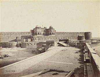 SAMUEL BOURNE (1834-1912) A group of 12 photographs depicting historical landmarks in Agra. 1860s.